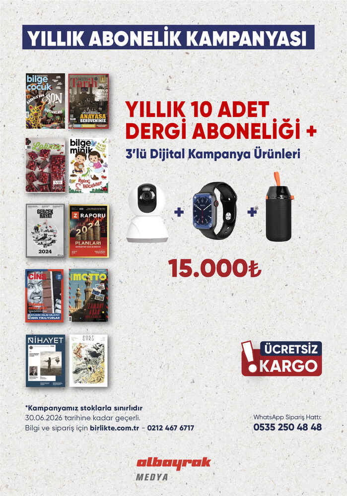 10 Adet Yıllık Dergi Aboneliği + 3 Adet Promosyon 