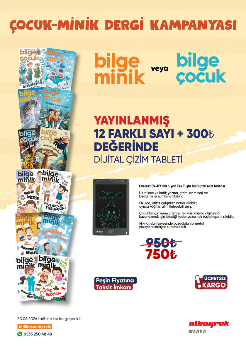 Dijital Çizim Tableti +Yayınlanmış 12 adet Arşiv Sayı