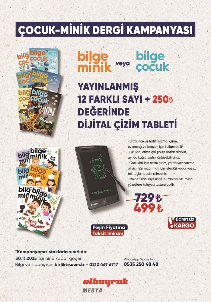 Dijital Çizim Tableti +Yayınlanmış 12 adet Arşiv Sayı