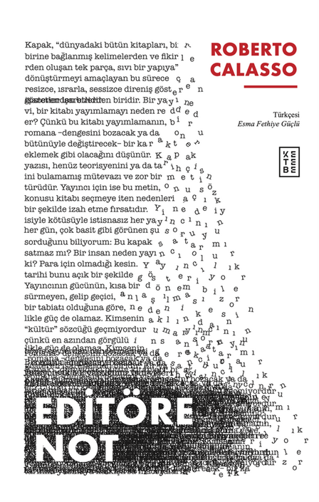 Ketebe Yayınları - Editöre Not