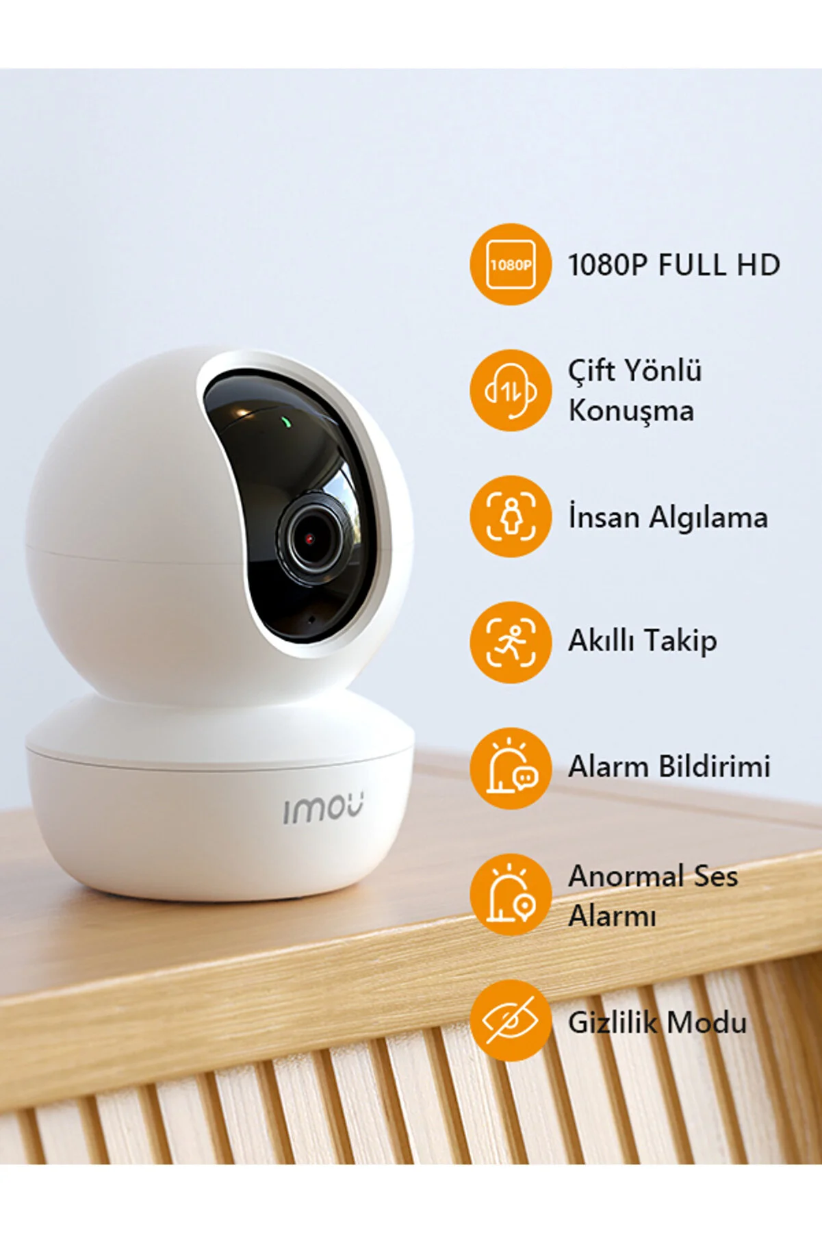 Imou - Imou Ranger SE İç Ortam WiFi PT Kamera/2MP-Gece Görüş-360°