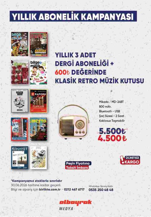 Mikado - Klasik Retro Müzik Kutusu + 3 Dergi Aboneliği