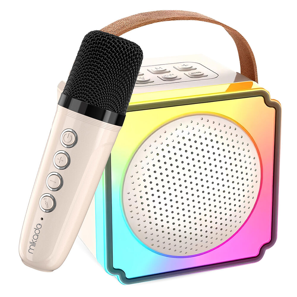 Mikado MD-61BT Artemis Krem TF Kart+USB+Bluetooth Destekli Wireless Karaoke Mikrofonlu 1200mAh Taşınabilir Speaker