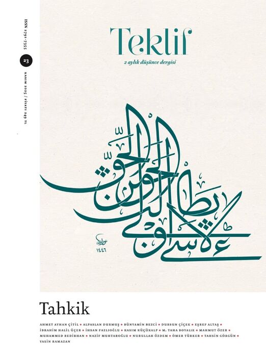 Teklif Dergisi - Teklif Dergisi - Kasım 2025 / Sayı 23